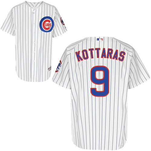 George Kottaras #9 MLB Jersey-Chicago Cubs Men's Authentic Home White Cool Base Baseball Jersey